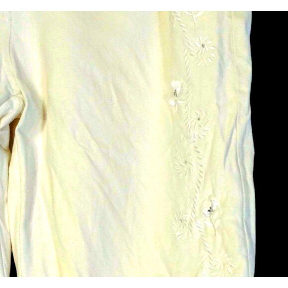 Bala Bala Pants Women's XL Silk Mirror Stud Zip Pockets Winter White Luxury VTG - Picture 10 of 12